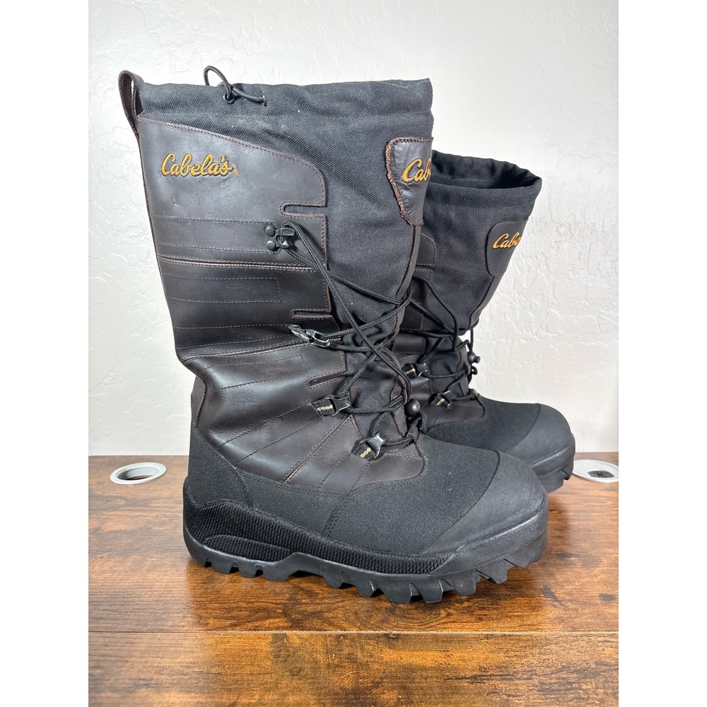 Cabelas H2O Proof Thinsulate Insulated Boots Mens 11 Brown Leather 80031-180